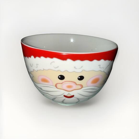 Holiday Winter Christmas Bowls Santa And Penguin Set Of 2 EUC - Picture 7 of 8